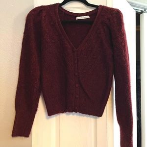 Burgundy Abercrombie cardigan